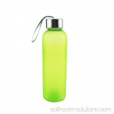 Minch Lanyard Scrub Leakproof Sport Outdoor Water Bottle 600ML ,Black Easy to Carry Plastic Bottle